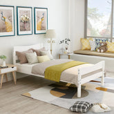 Bellemave® Twin Size Wood Platform Bed with Headboard - Bellemave